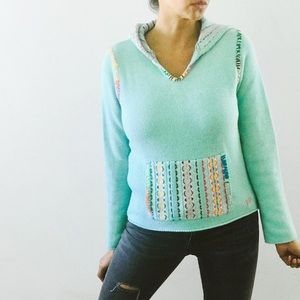 Free people vintage mint green hoodie size S